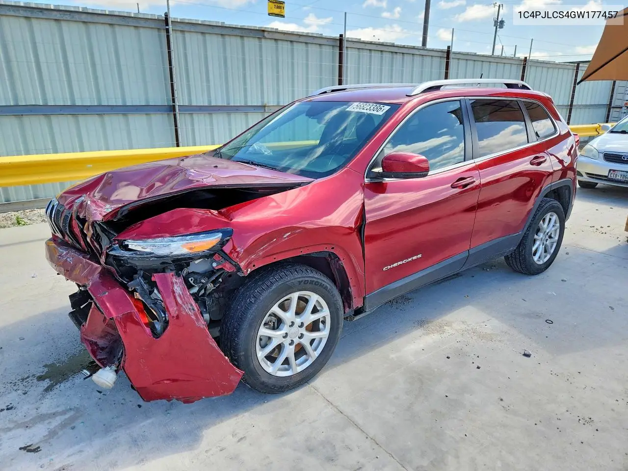 2016 Jeep Cherokee Latitude VIN: 1C4PJLCS4GW177457 Lot: 56823386