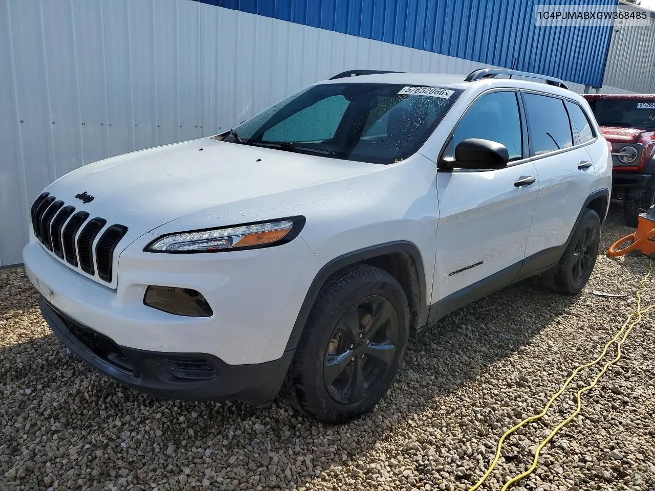 2016 Jeep Cherokee Sport VIN: 1C4PJMABXGW368485 Lot: 57652066