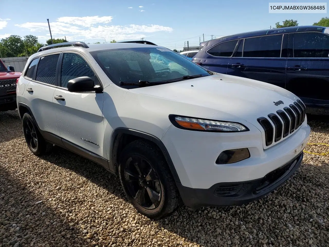 2016 Jeep Cherokee Sport VIN: 1C4PJMABXGW368485 Lot: 57652066