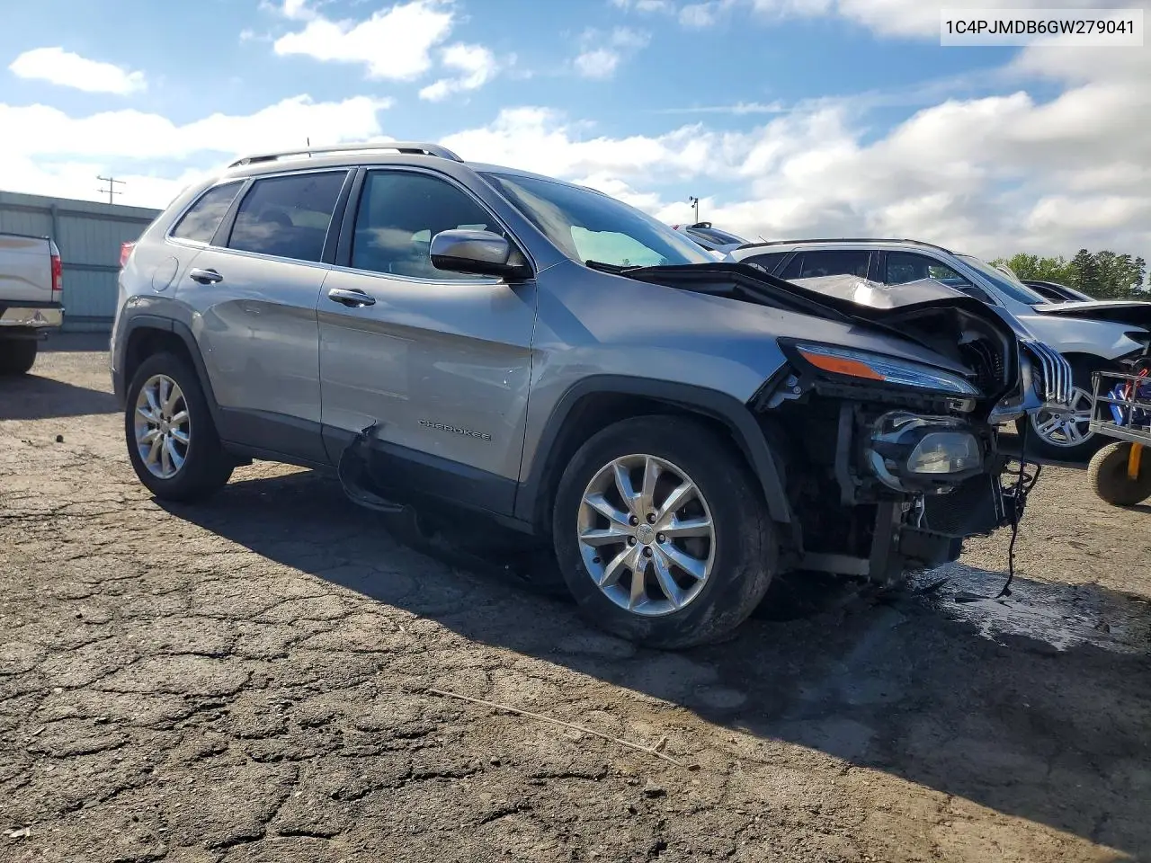 2016 Jeep Cherokee Limited VIN: 1C4PJMDB6GW279041 Lot: 59648216