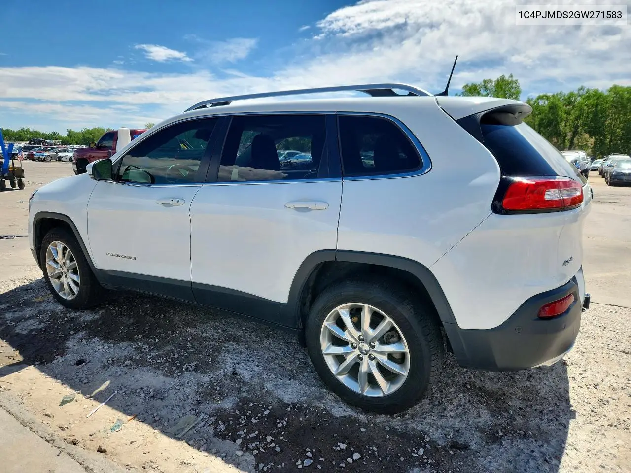 2016 Jeep Cherokee Limited VIN: 1C4PJMDS2GW271583 Lot: 59920526