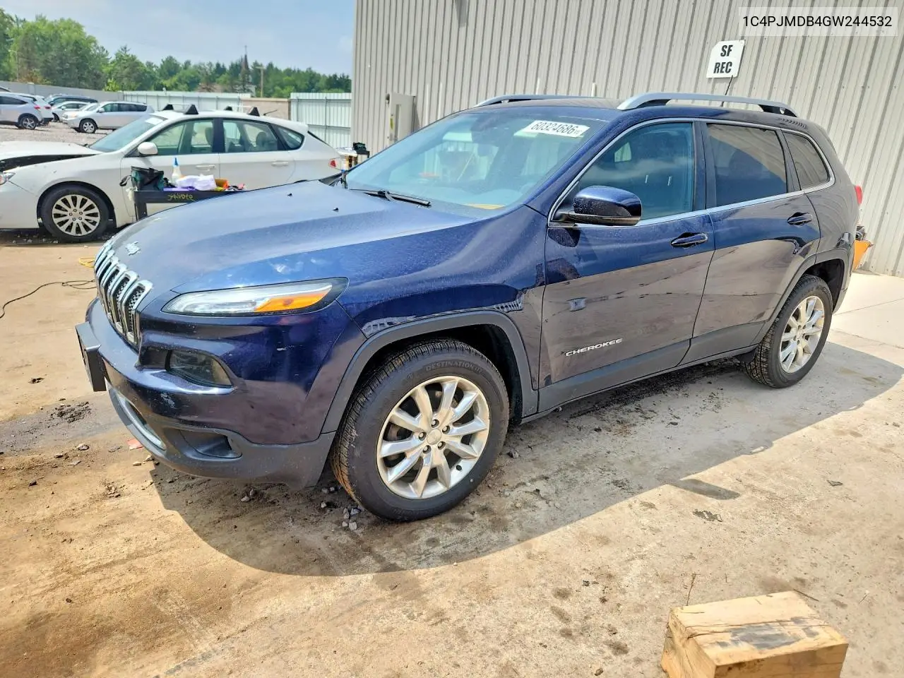 2016 Jeep Cherokee Limited VIN: 1C4PJMDB4GW244532 Lot: 60324686