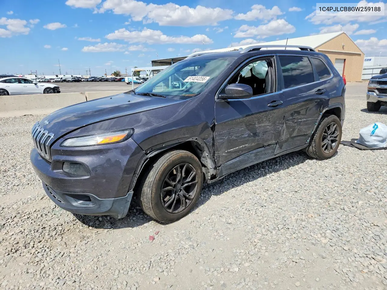 2016 Jeep Cherokee Latitude VIN: 1C4PJLCB8GW259188 Lot: 61404056