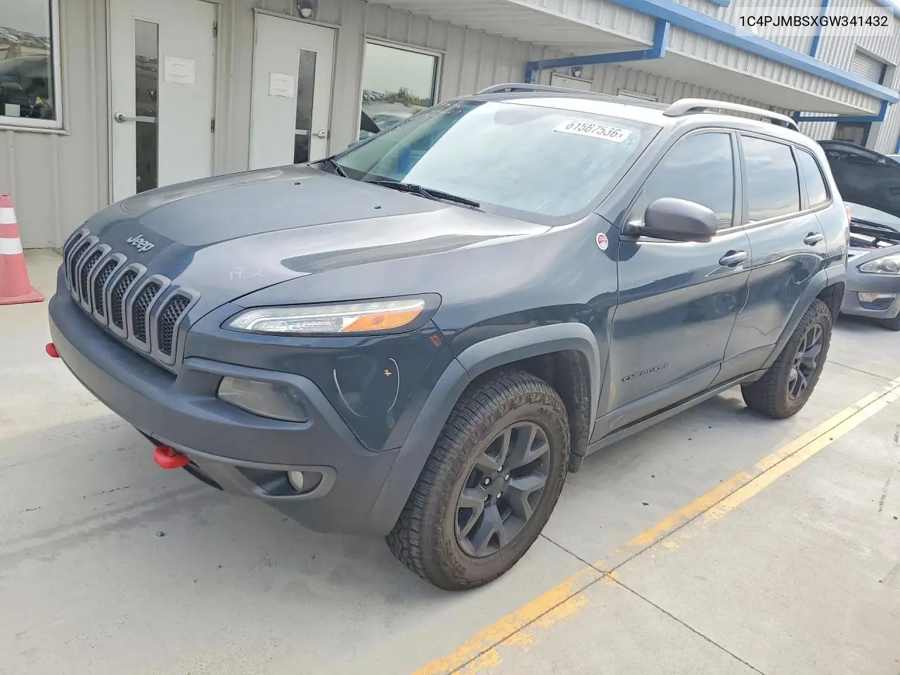 2016 Jeep Cherokee Trailhawk VIN: 1C4PJMBSXGW341432 Lot: 61567536