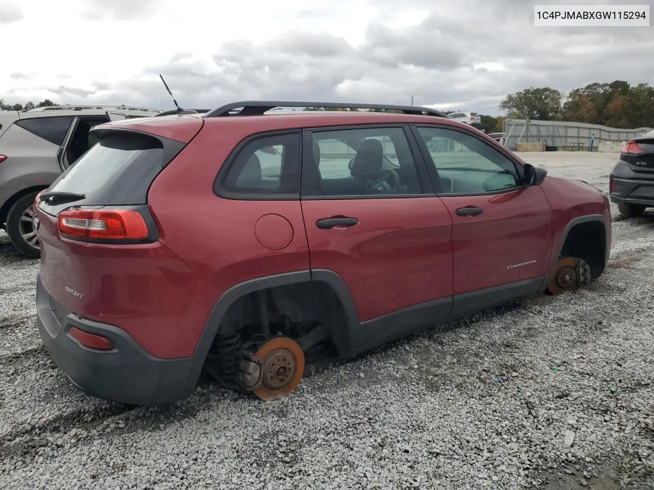 1C4PJMABXGW115294 2016 Jeep Cherokee Sport