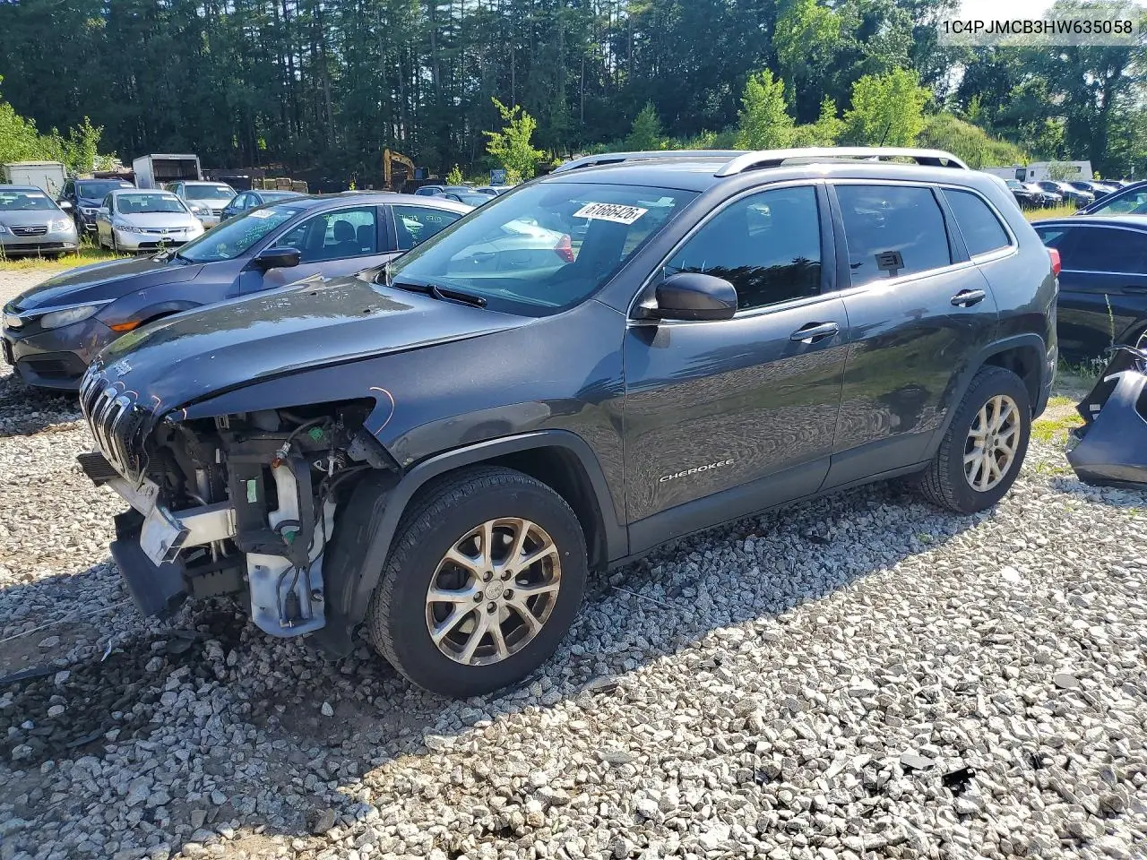 2017 Jeep Cherokee Latitude VIN: 1C4PJMCB3HW635058 Lot: 61666426