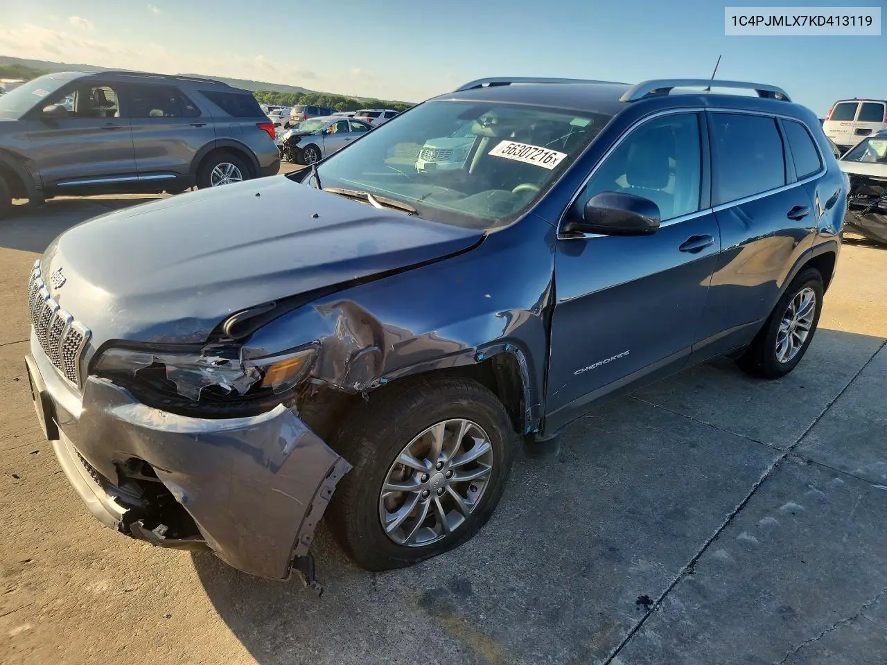 2019 Jeep Cherokee Latitude Plus VIN: 1C4PJMLX7KD413119 Lot: 56307216