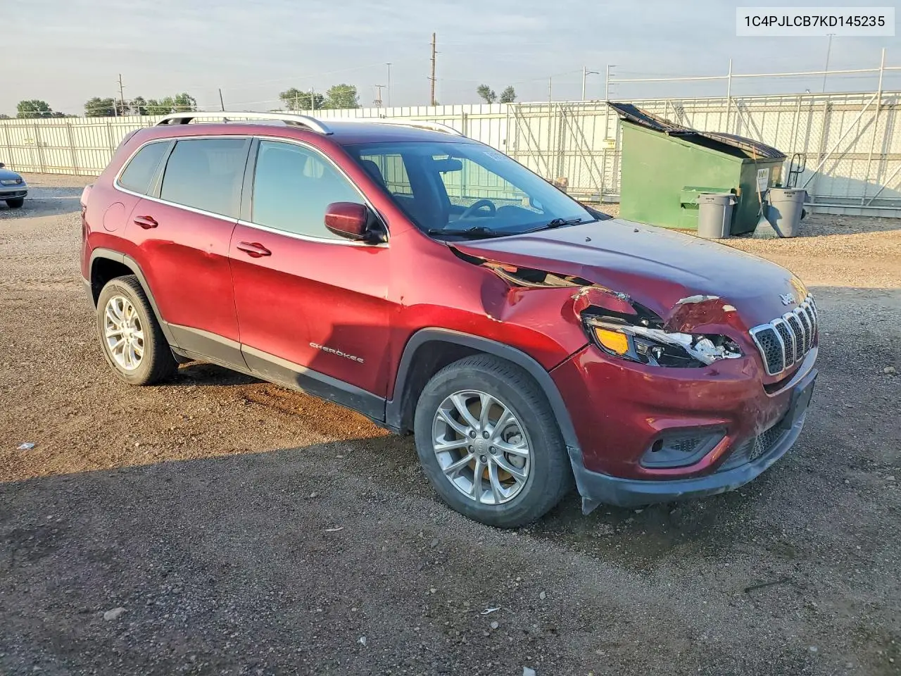 2019 Jeep Cherokee Latitude VIN: 1C4PJLCB7KD145235 Lot: 61212716