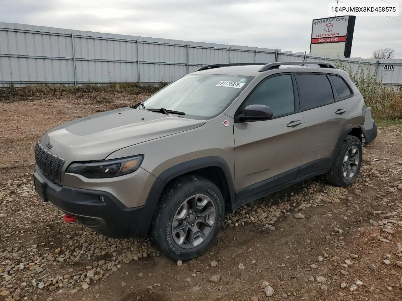 1C4PJMBX3KD458575 2019 Jeep Cherokee Trailhawk