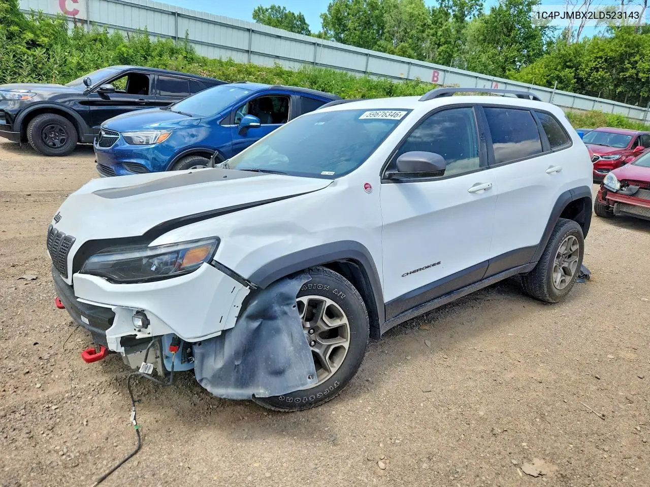 2020 Jeep Cherokee Trailhawk VIN: 1C4PJMBX2LD523143 Lot: 59676346