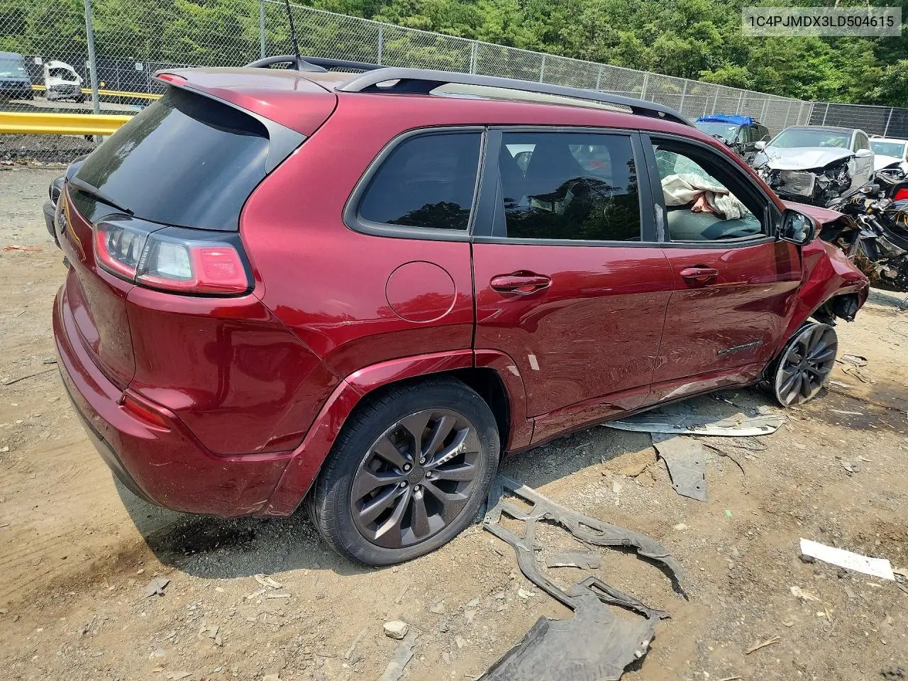 2020 Jeep Cherokee Limited VIN: 1C4PJMDX3LD504615 Lot: 61131466