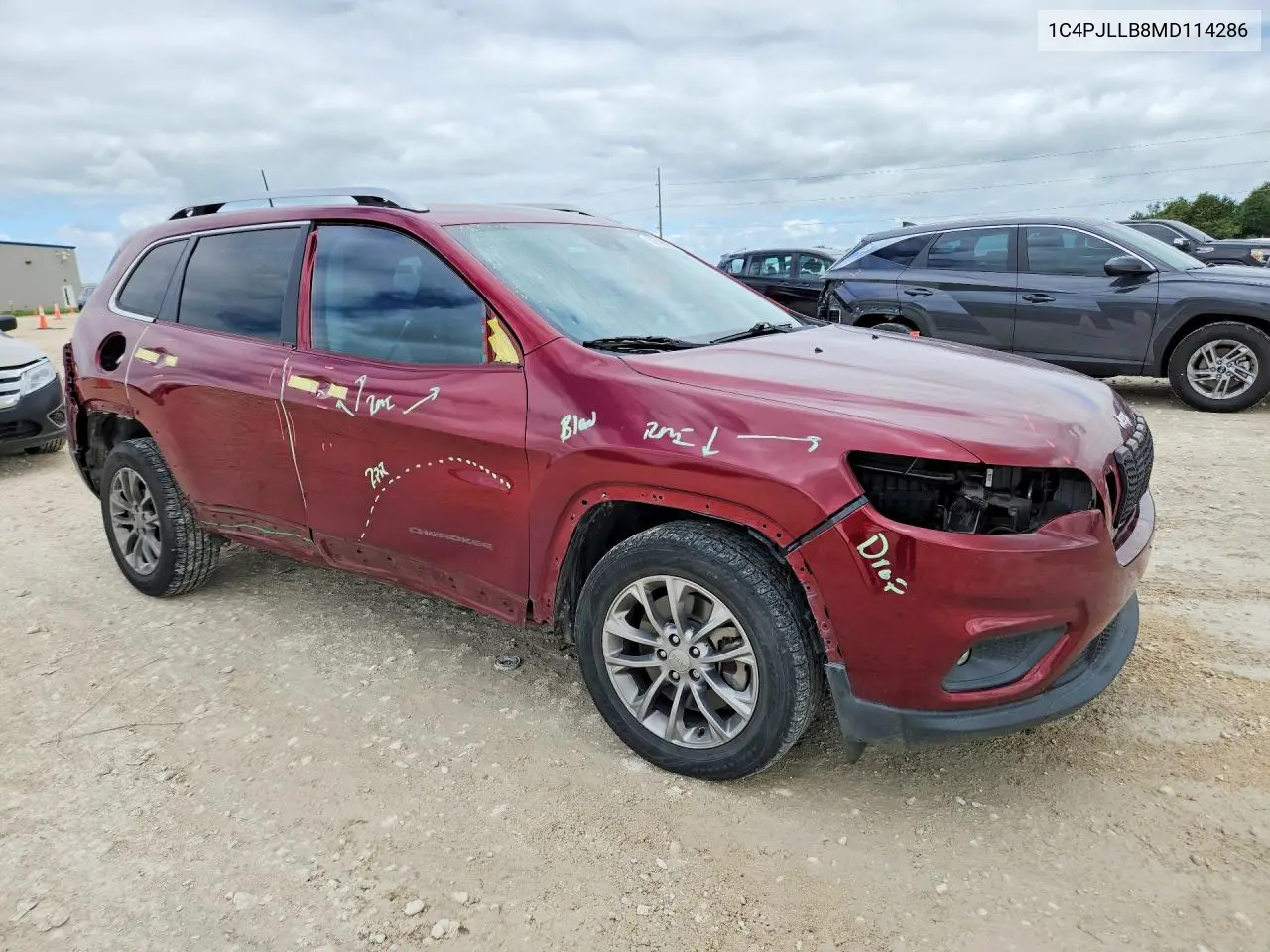 2021 Jeep Cherokee Latitude Plus VIN: 1C4PJLLB8MD114286 Lot: 57595826