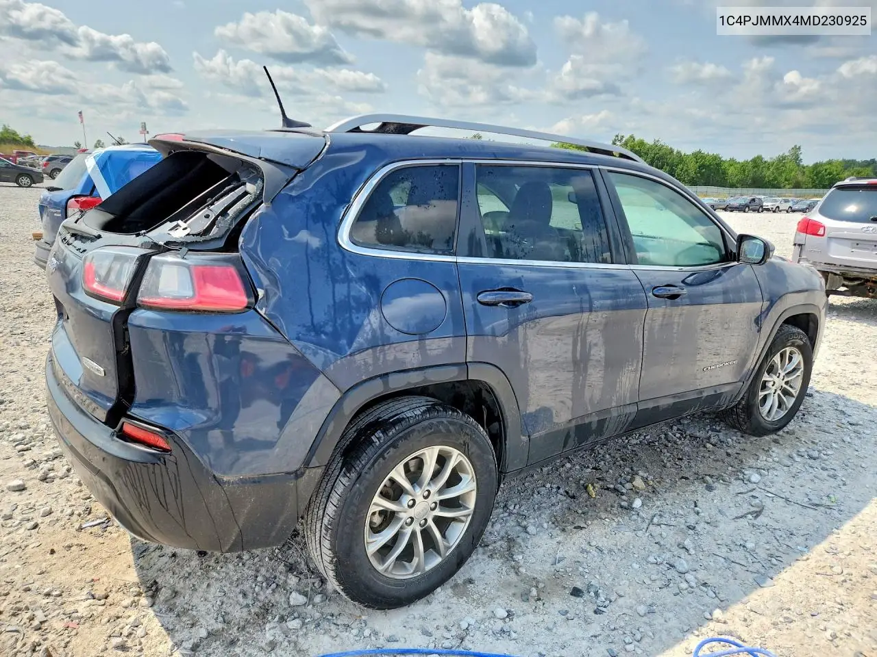 2021 Jeep Cherokee Latitude Lux VIN: 1C4PJMMX4MD230925 Lot: 61664636