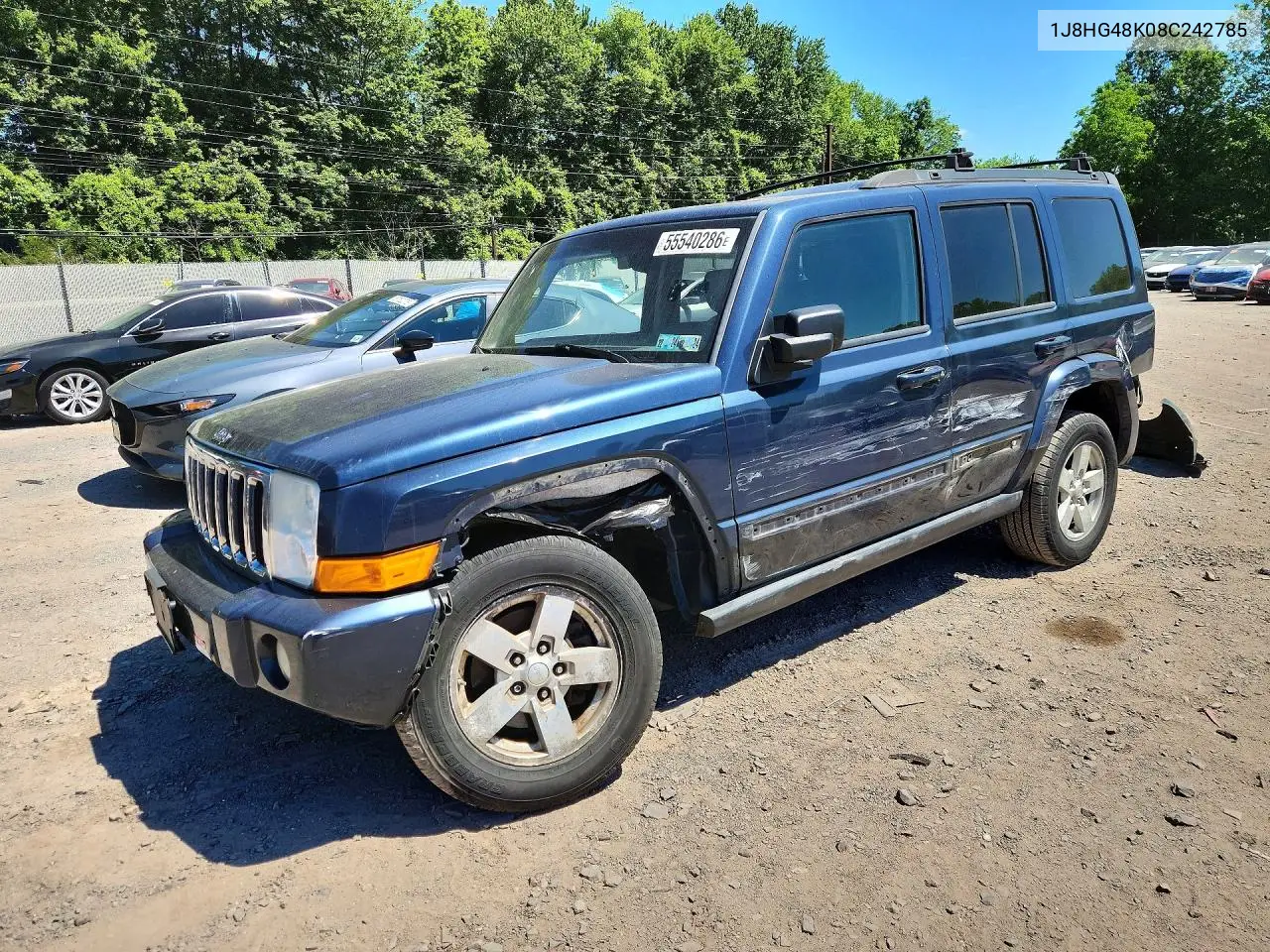 2008 Jeep Commander Sport VIN: 1J8HG48K08C242785 Lot: 55540286