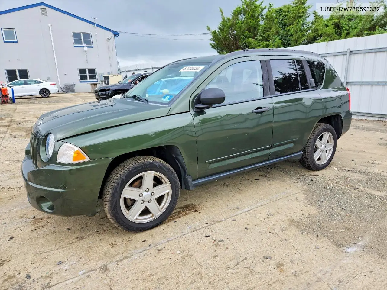 2008 Jeep Compass Sport VIN: 1J8FF47W78D593332 Lot: 61895086