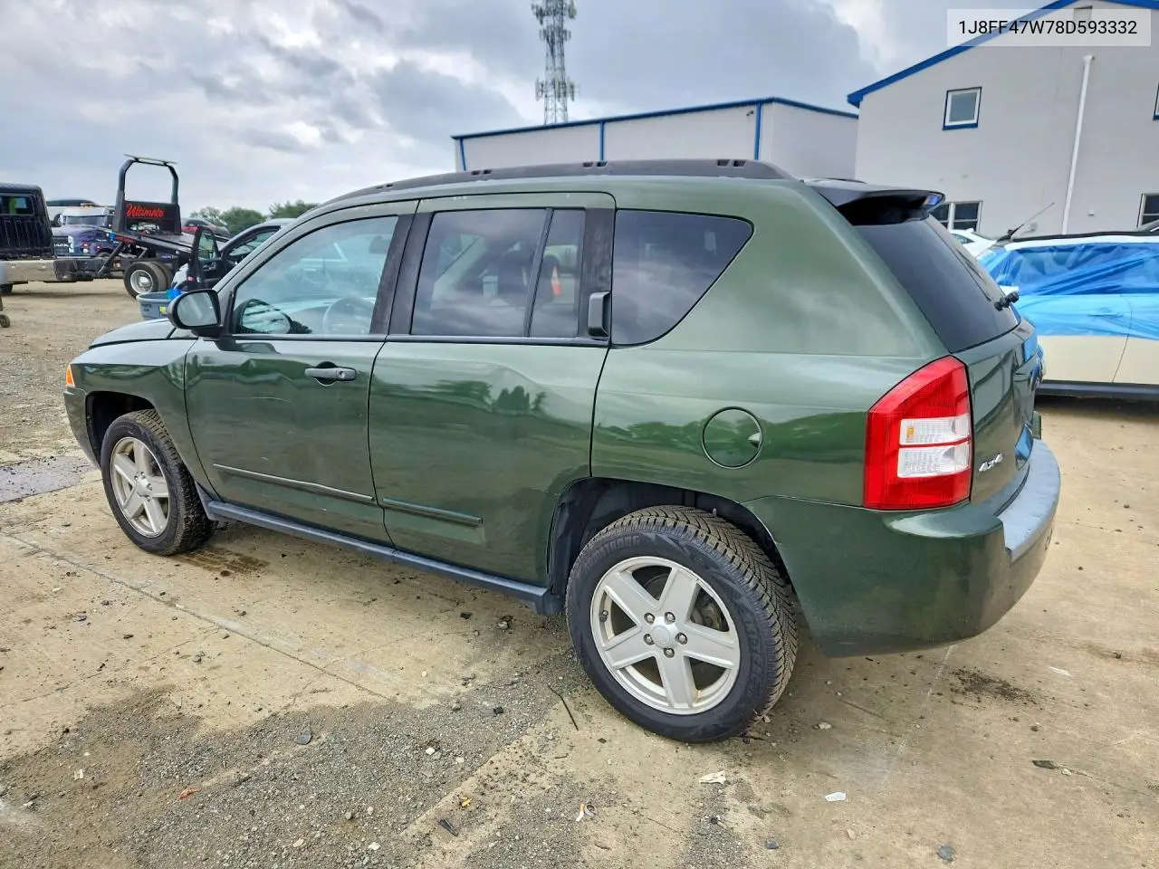 2008 Jeep Compass Sport VIN: 1J8FF47W78D593332 Lot: 61895086
