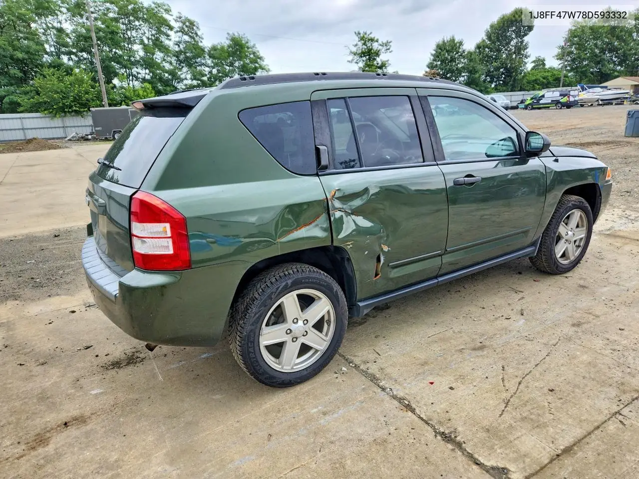 2008 Jeep Compass Sport VIN: 1J8FF47W78D593332 Lot: 61895086