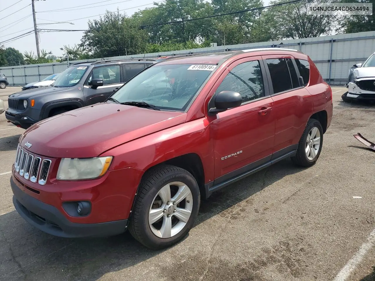 2012 Jeep Compass Latitude VIN: 1C4NJCEA4CD634494 Lot: 61100916