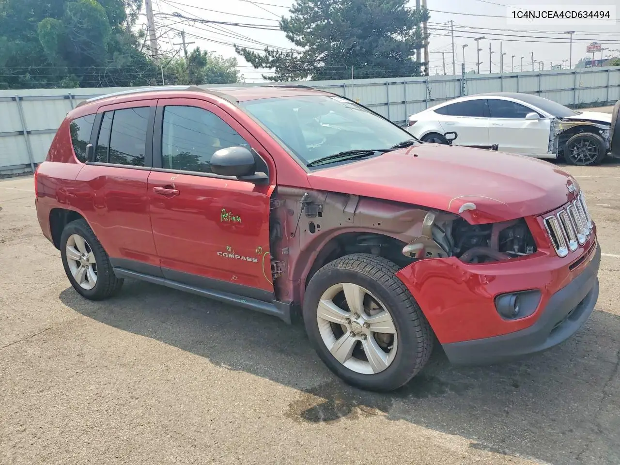 2012 Jeep Compass Latitude VIN: 1C4NJCEA4CD634494 Lot: 61100916