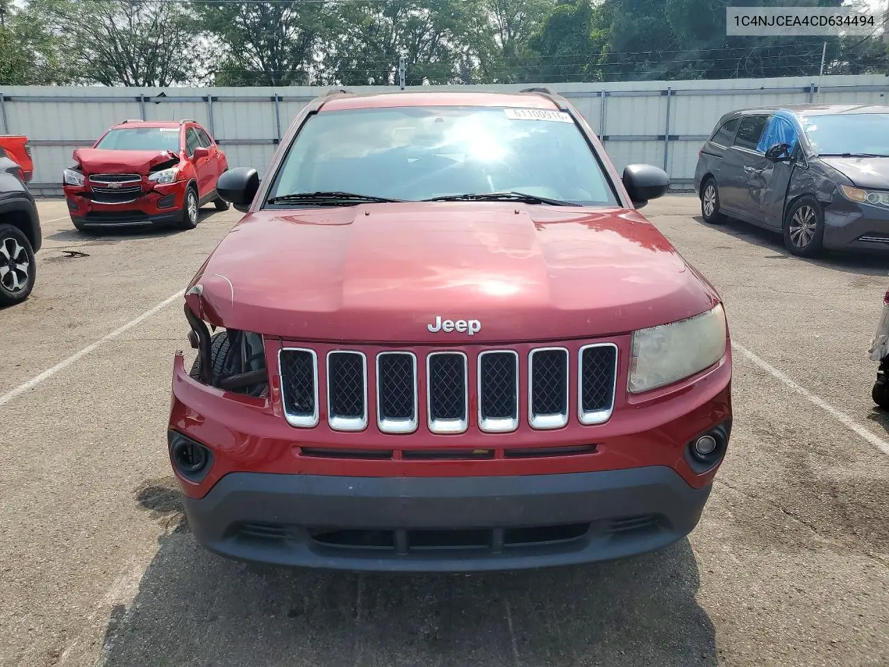2012 Jeep Compass Latitude VIN: 1C4NJCEA4CD634494 Lot: 61100916