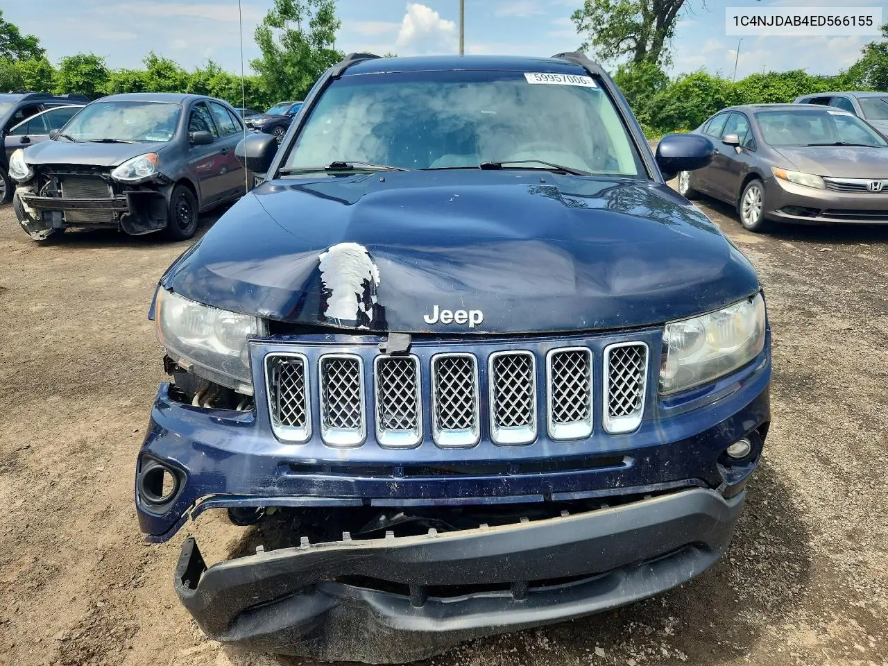 2014 Jeep Compass Sport VIN: 1C4NJDAB4ED566155 Lot: 59957006