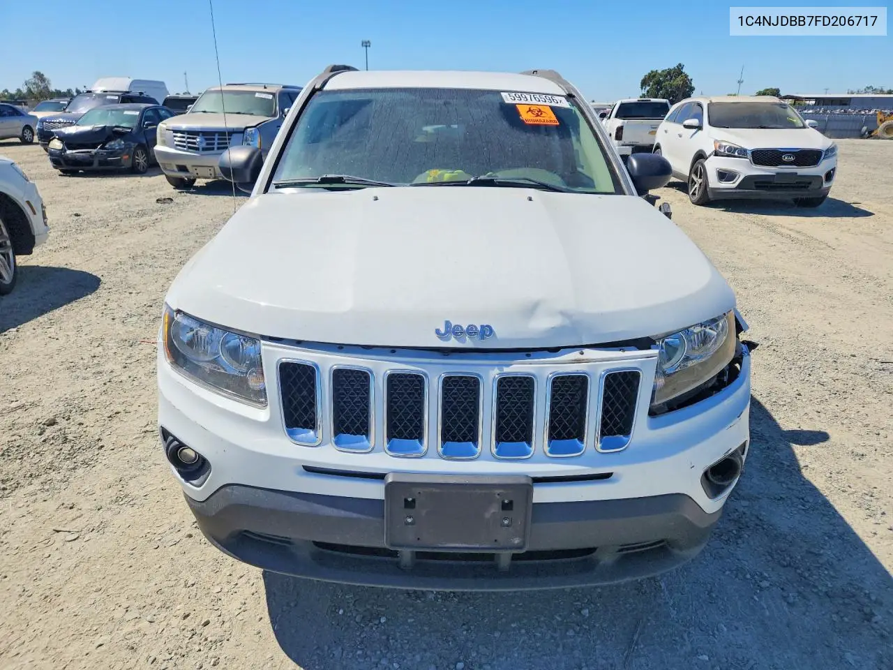 2015 Jeep Compass Sport VIN: 1C4NJDBB7FD206717 Lot: 59976596