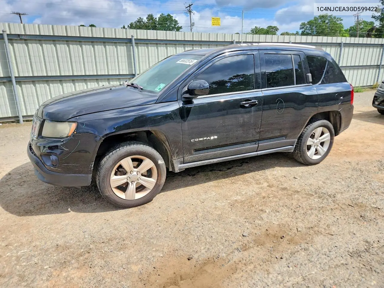 2016 Jeep Compass Latitude VIN: 1C4NJCEA3GD599422 Lot: 56632516