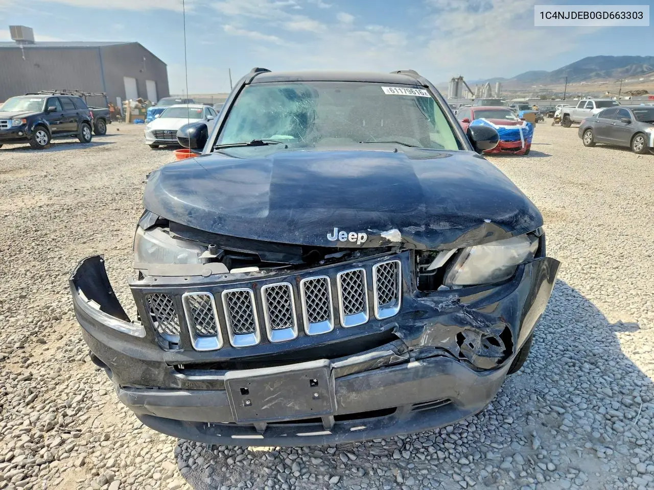 2016 Jeep Compass Latitude VIN: 1C4NJDEB0GD663303 Lot: 61179616