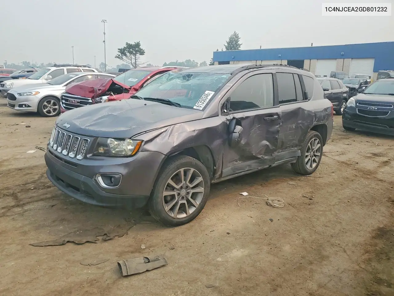 2016 Jeep Compass Latitude VIN: 1C4NJCEA2GD801232 Lot: 61350346