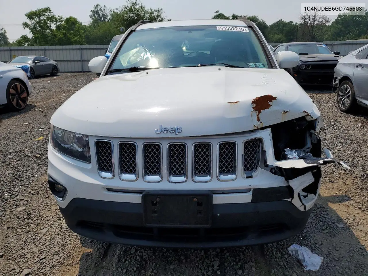 2016 Jeep Compass Latitude VIN: 1C4NJDEB6GD745603 Lot: 61552216