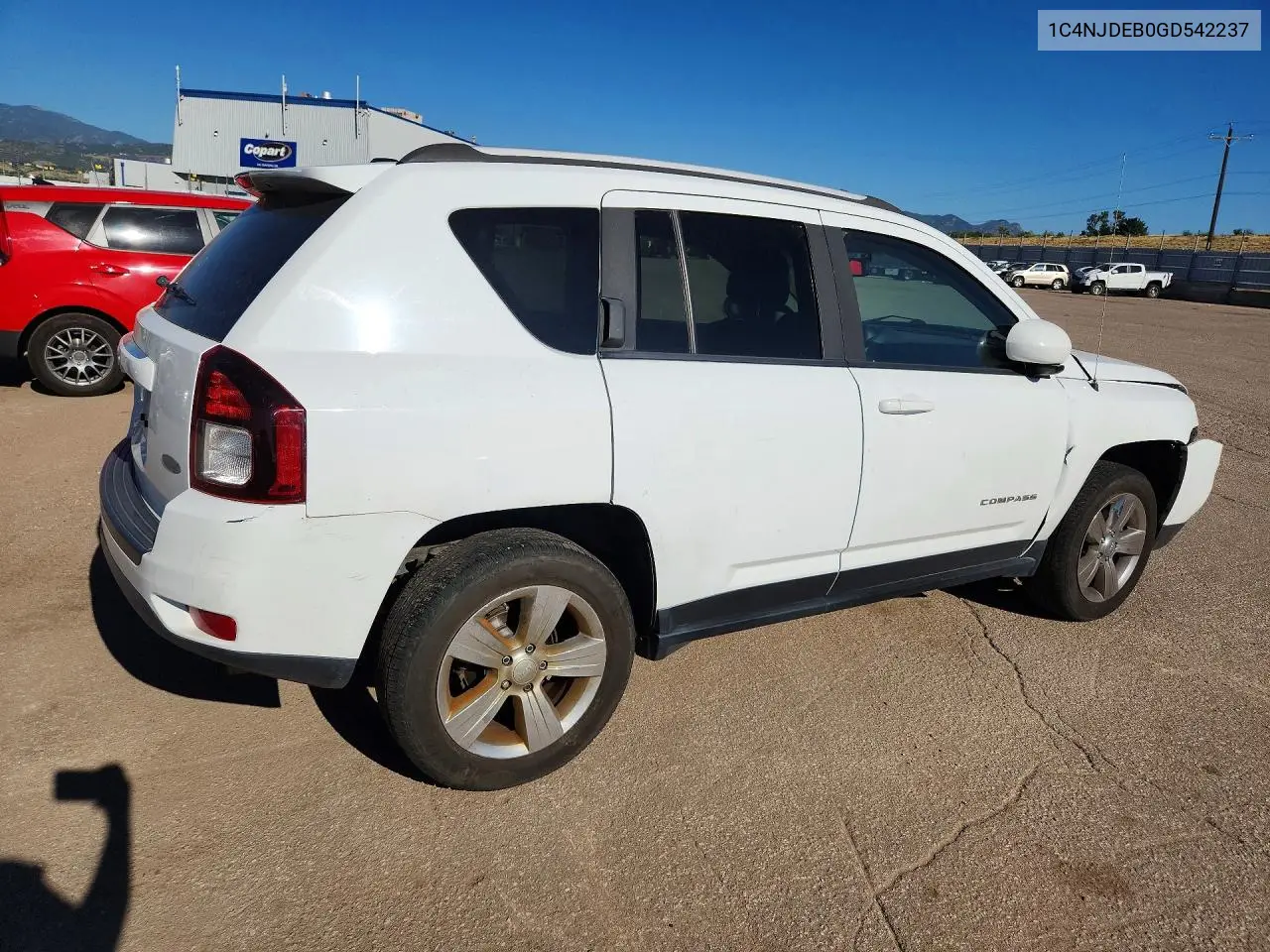 2016 Jeep Compass Latitude VIN: 1C4NJDEB0GD542237 Lot: 61754626