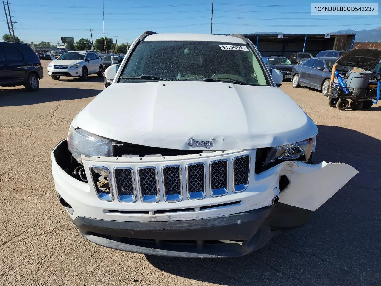 2016 Jeep Compass Latitude VIN: 1C4NJDEB0GD542237 Lot: 61754626