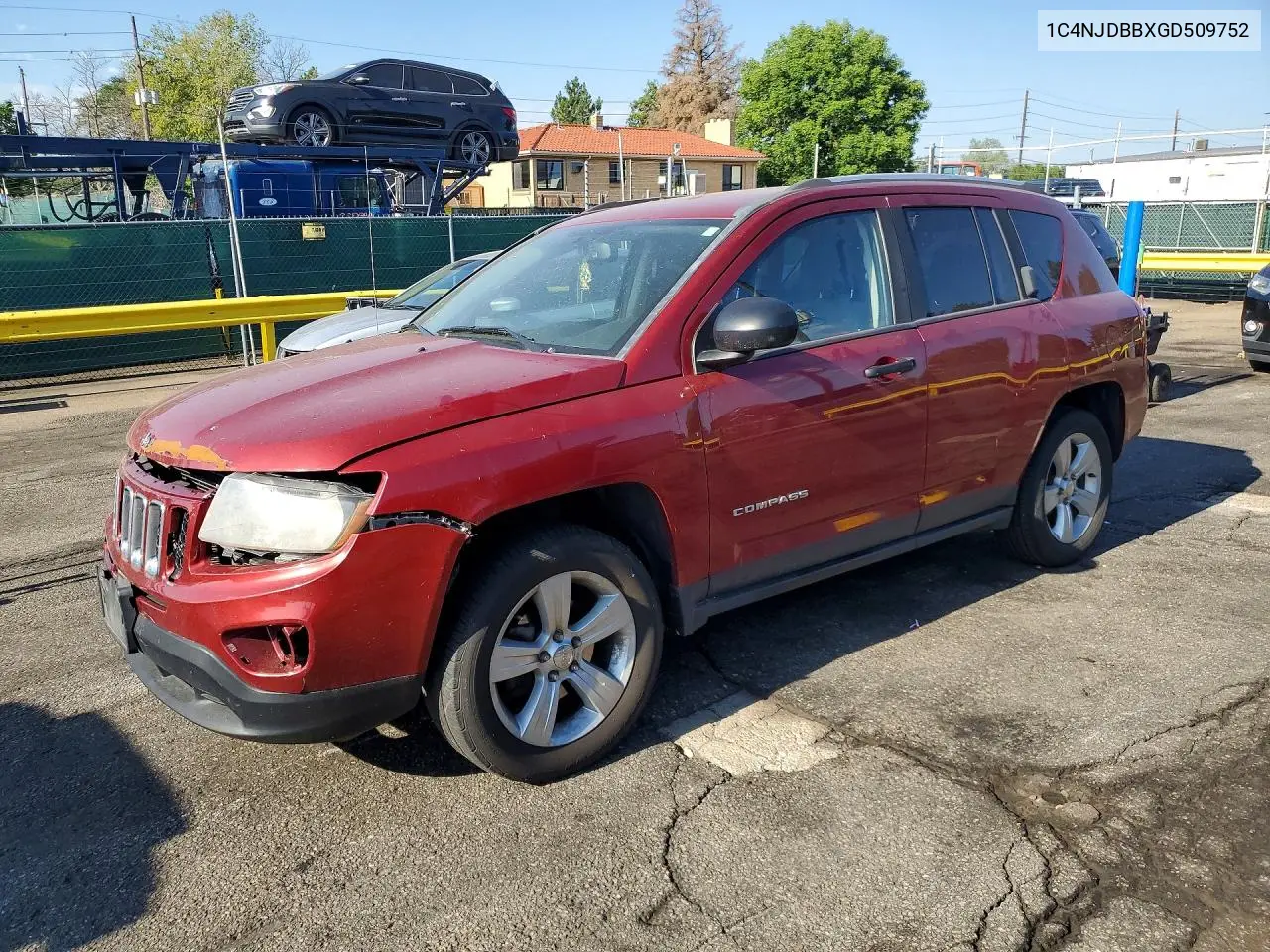 2016 Jeep Compass Sport VIN: 1C4NJDBBXGD509752 Lot: 62246556