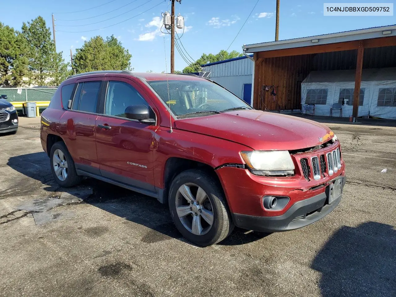 2016 Jeep Compass Sport VIN: 1C4NJDBBXGD509752 Lot: 62246556