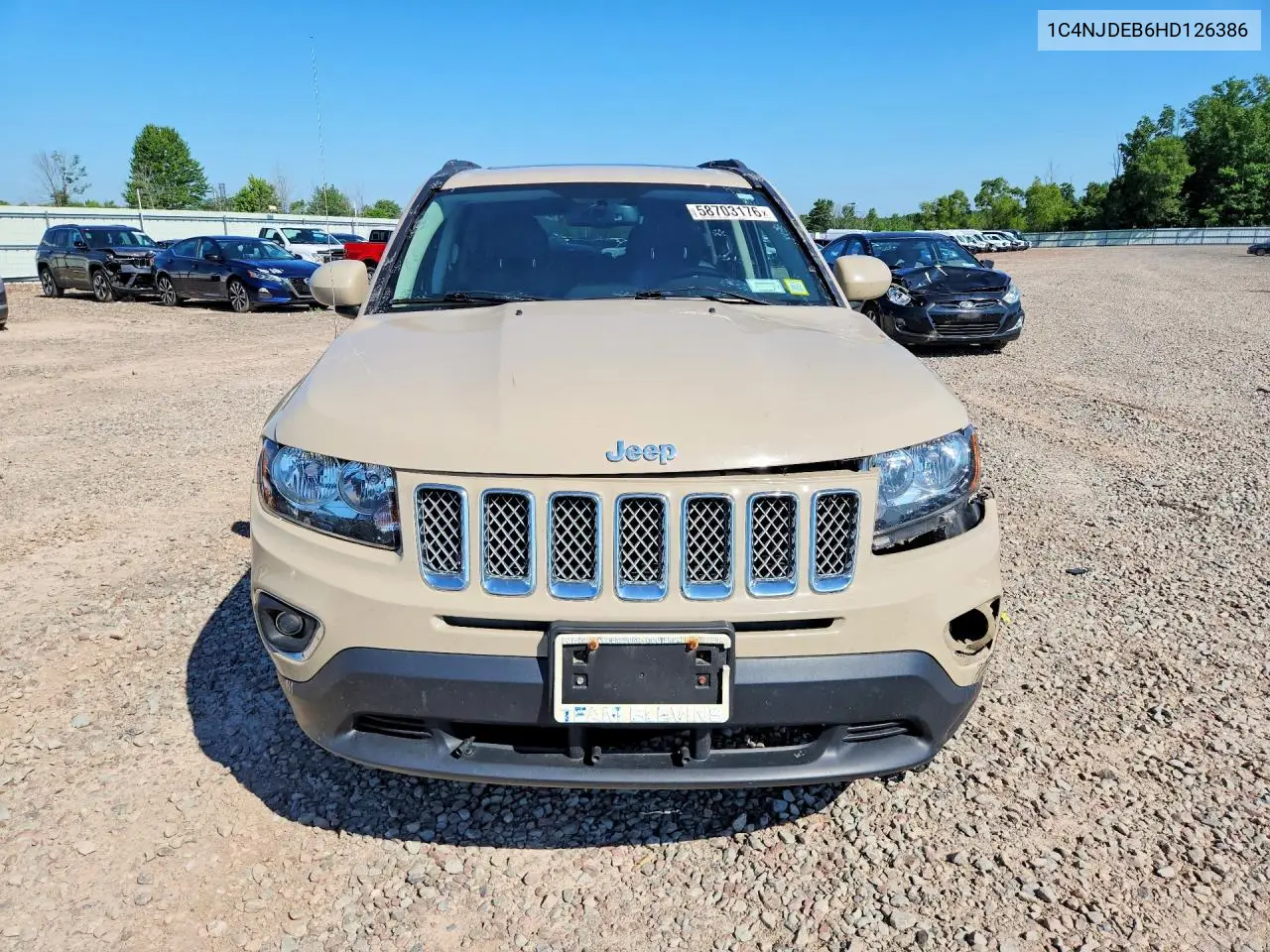2017 Jeep Compass Latitude VIN: 1C4NJDEB6HD126386 Lot: 58703176