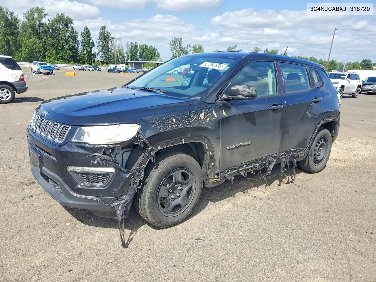 2018 Jeep Compass Sport VIN: 3C4NJCABXJT318720 Lot: 55156556