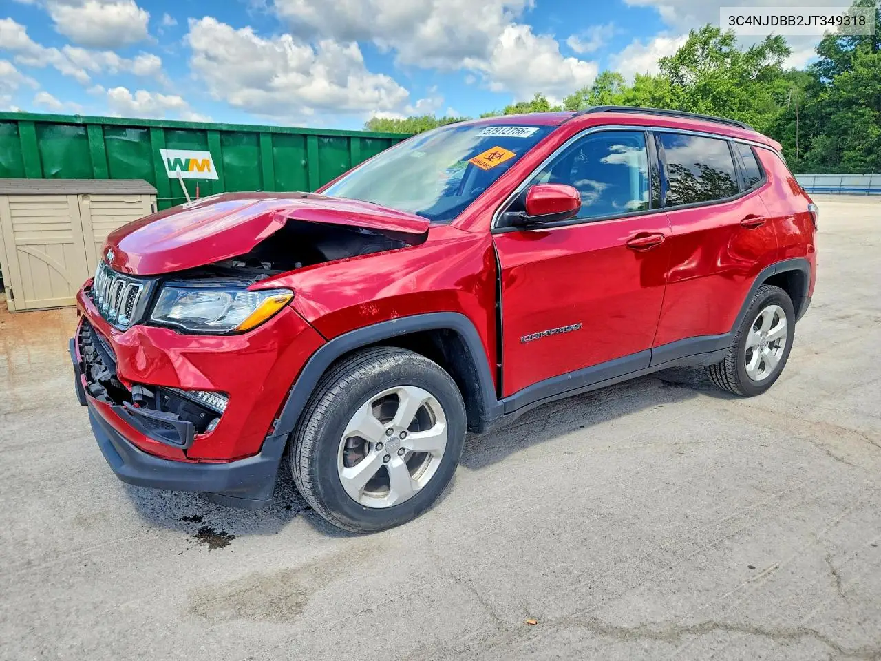 2018 Jeep Compass Latitude VIN: 3C4NJDBB2JT349318 Lot: 57912756