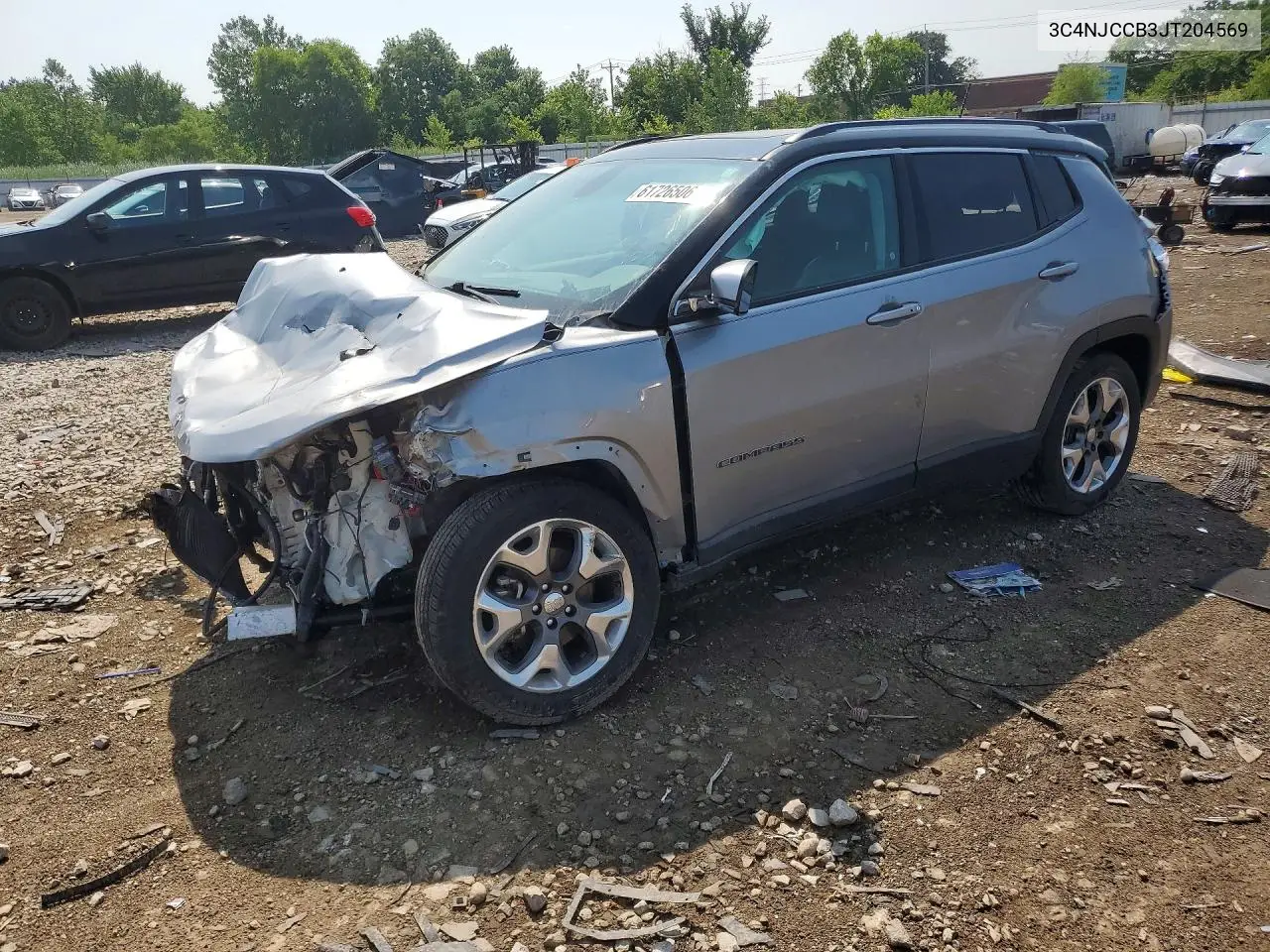 2018 Jeep Compass Limited VIN: 3C4NJCCB3JT204569 Lot: 61726506