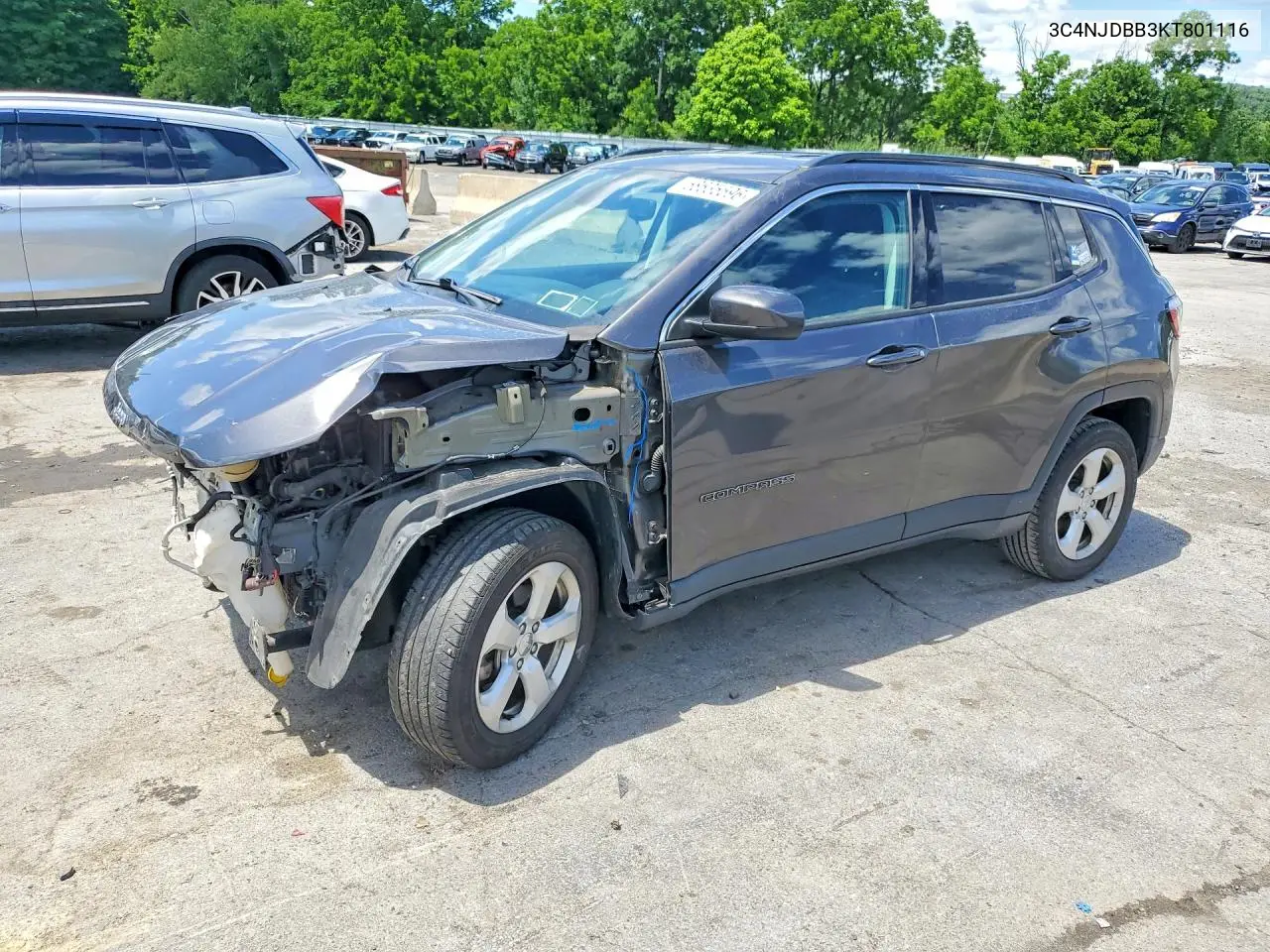 2019 Jeep Compass Latitude VIN: 3C4NJDBB3KT801116 Lot: 58635596