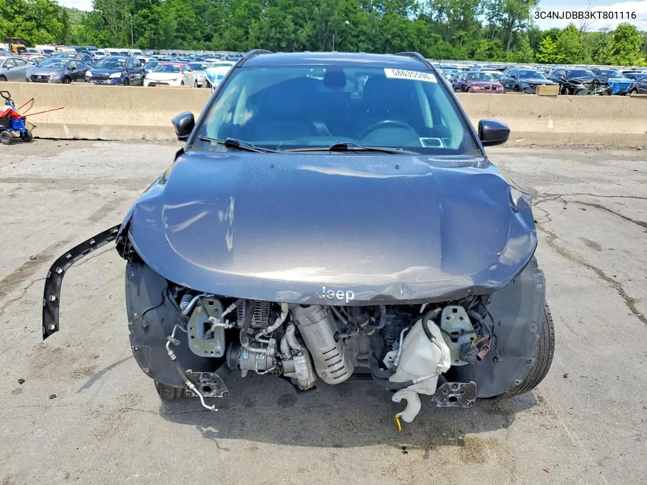 2019 Jeep Compass Latitude VIN: 3C4NJDBB3KT801116 Lot: 58635596