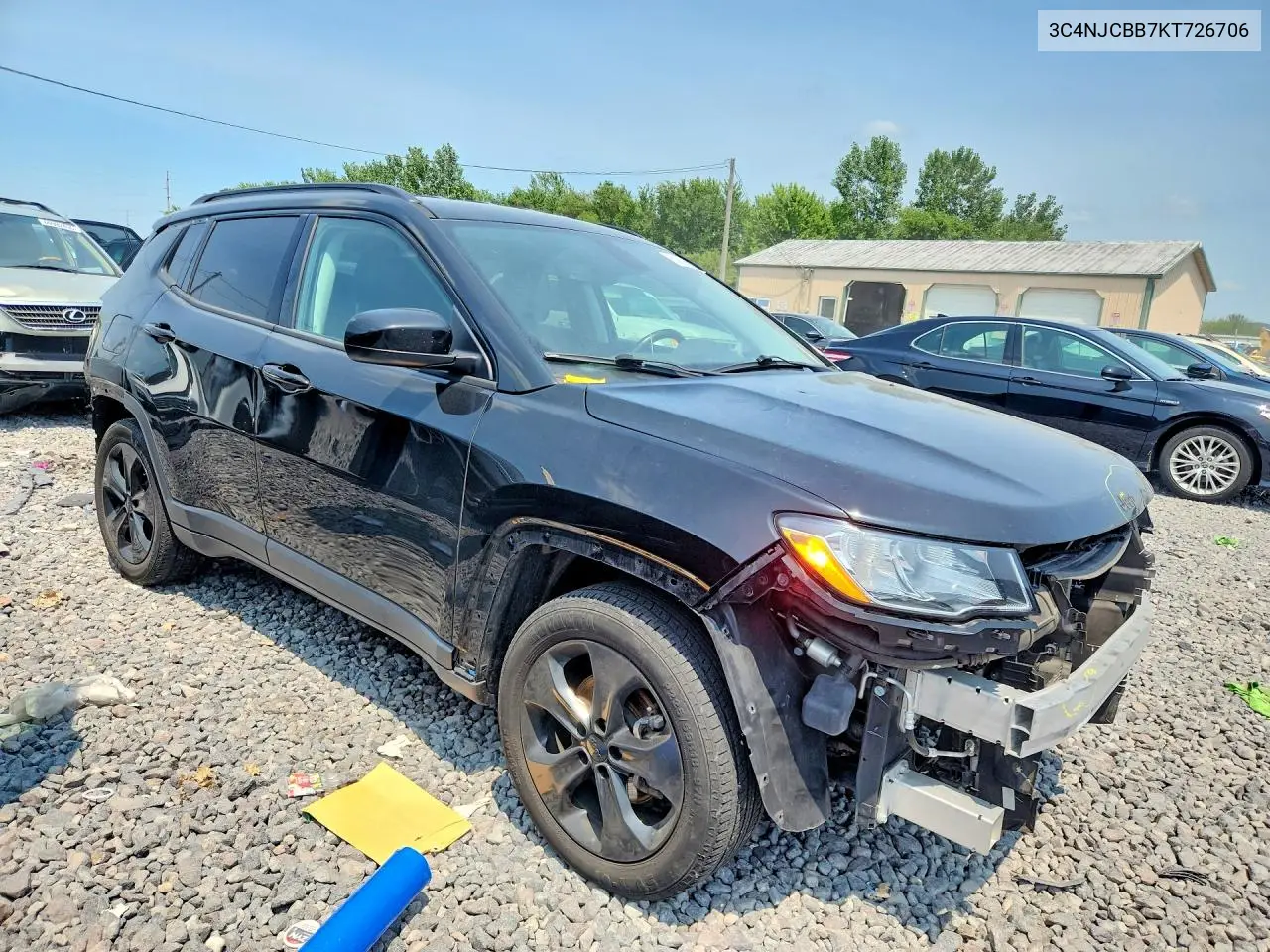 2019 Jeep Compass Latitude VIN: 3C4NJCBB7KT726706 Lot: 60869586