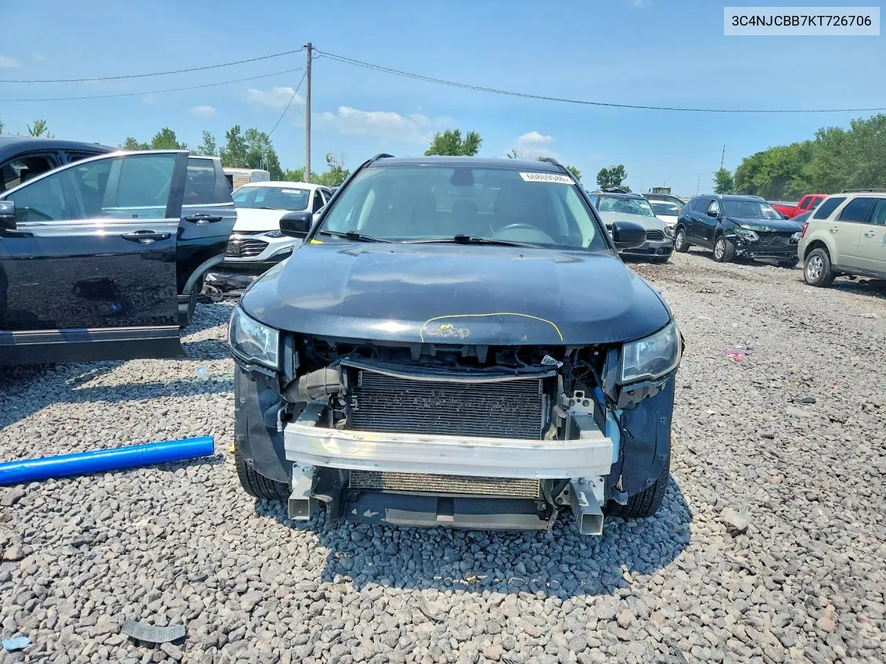 2019 Jeep Compass Latitude VIN: 3C4NJCBB7KT726706 Lot: 60869586
