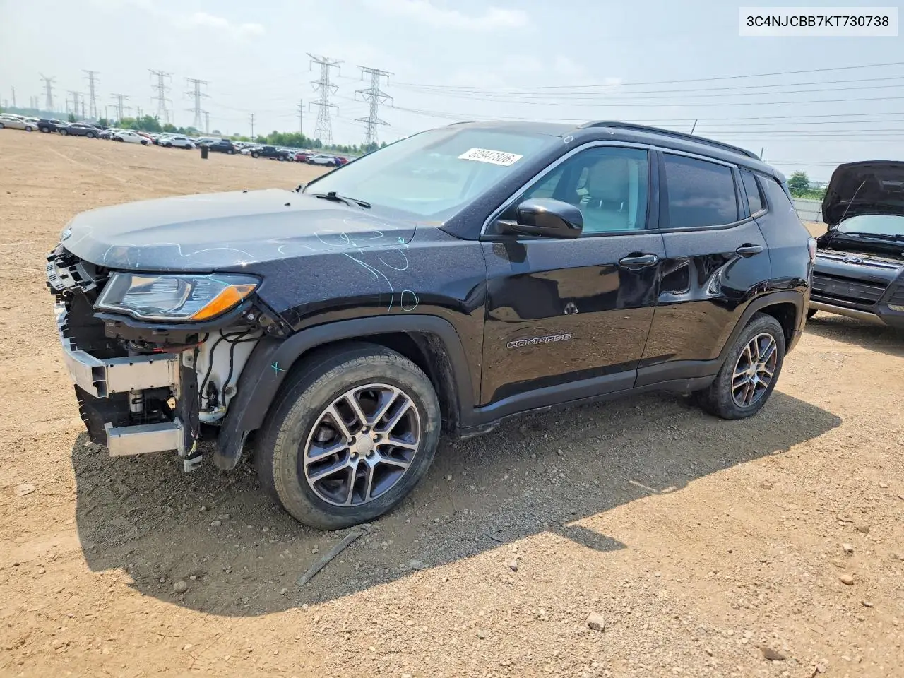 2019 Jeep Compass Latitude VIN: 3C4NJCBB7KT730738 Lot: 60947806