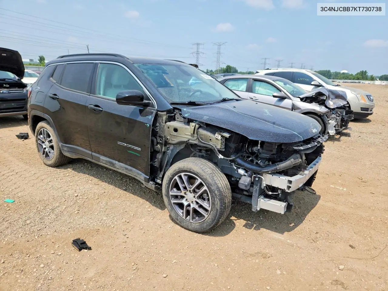 2019 Jeep Compass Latitude VIN: 3C4NJCBB7KT730738 Lot: 60947806
