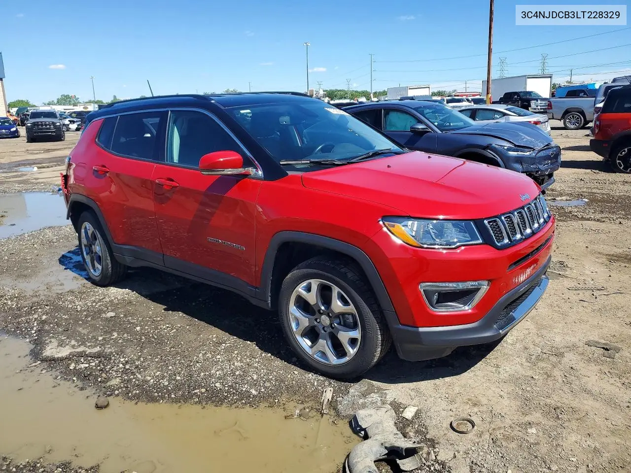 2020 Jeep Compass Limited VIN: 3C4NJDCB3LT228329 Lot: 57320636
