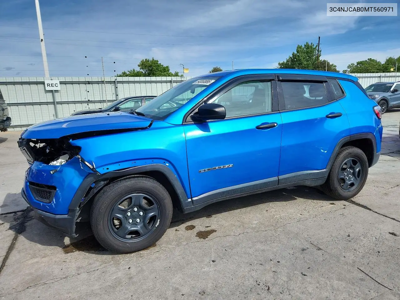 2021 Jeep Compass VIN: 3C4NJCAB0MT560971 Lot: 54850886