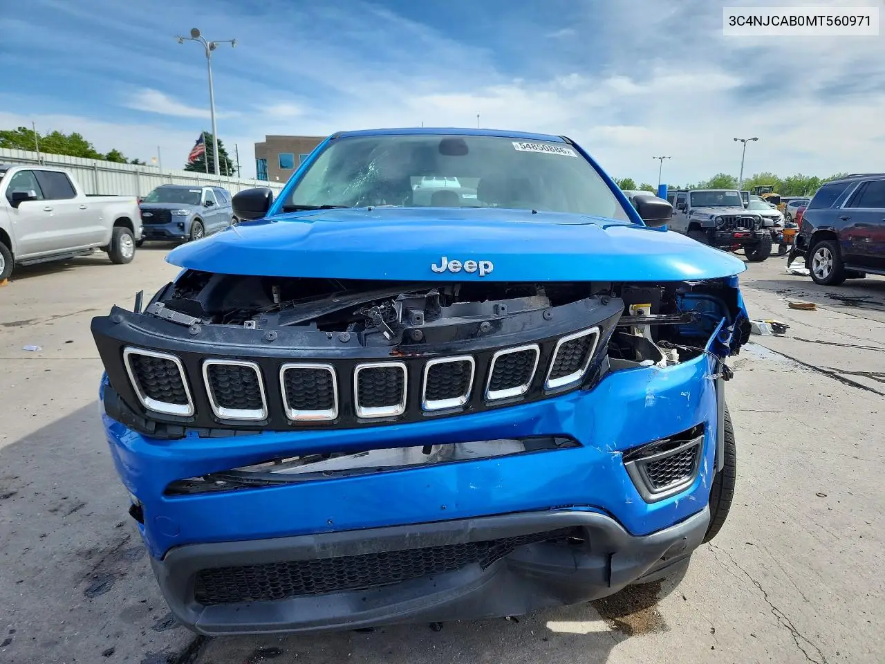 2021 Jeep Compass VIN: 3C4NJCAB0MT560971 Lot: 54850886