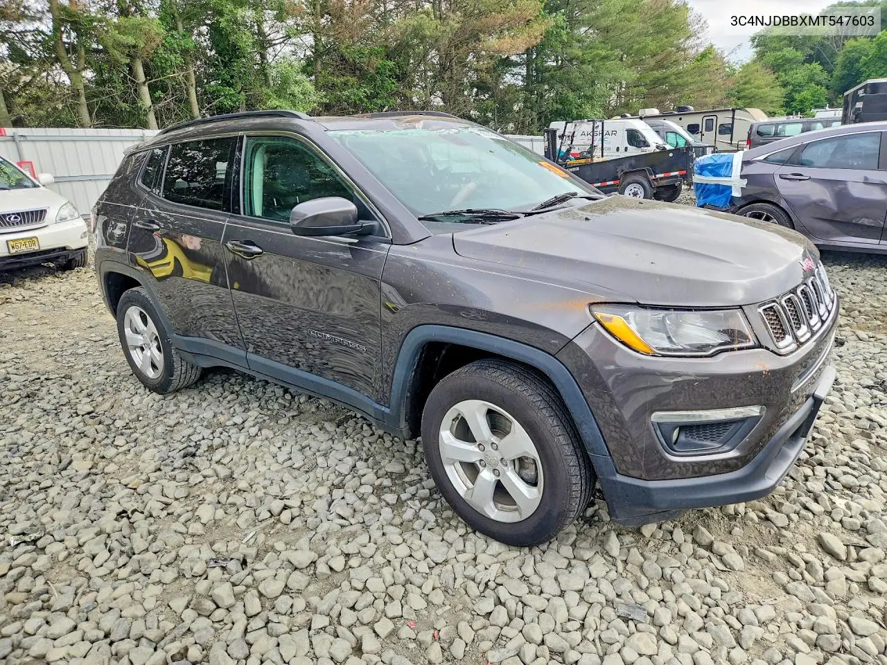 2021 Jeep Compass Latitude VIN: 3C4NJDBBXMT547603 Lot: 56745426