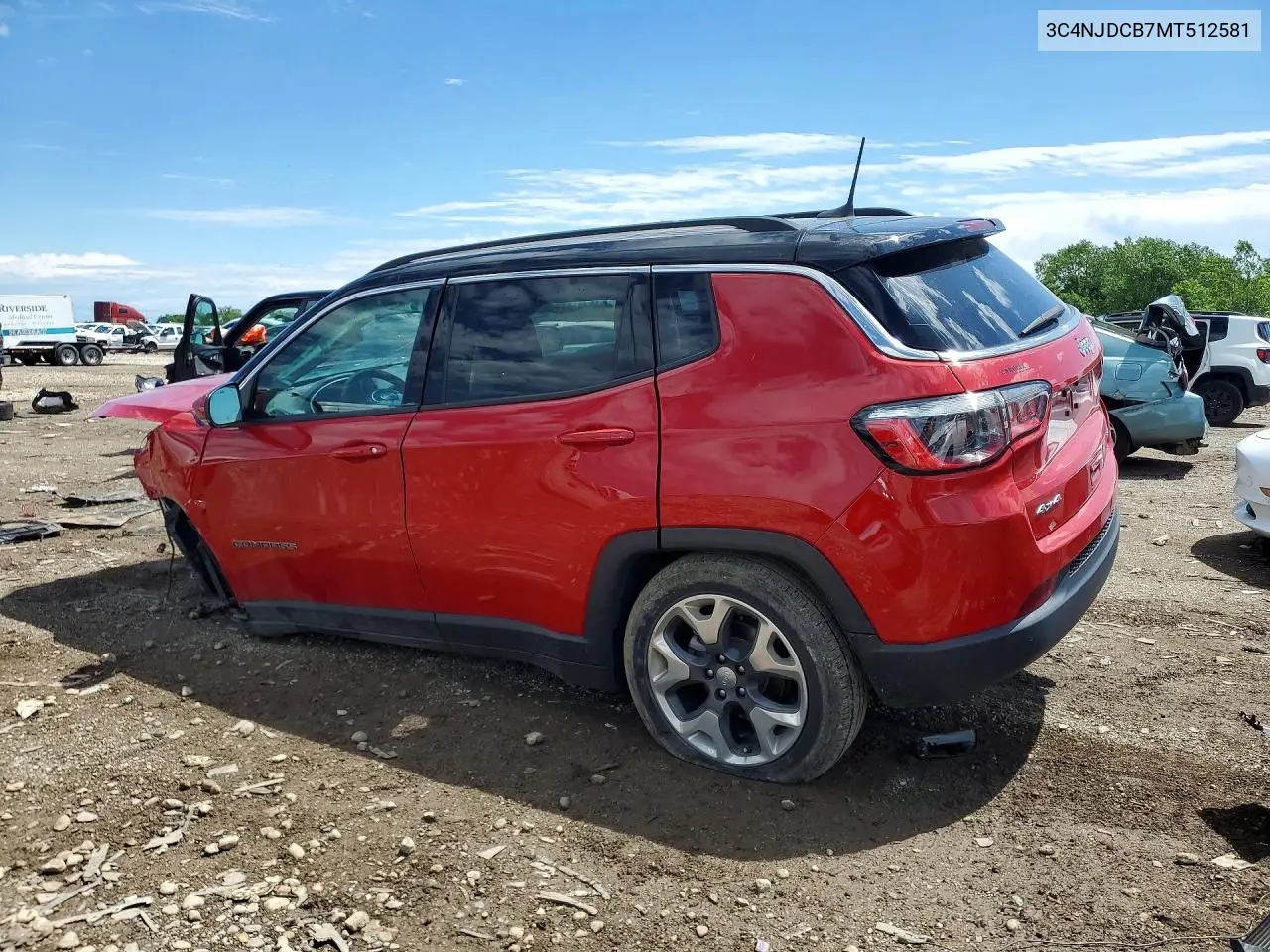 2021 Jeep Compass Limited VIN: 3C4NJDCB7MT512581 Lot: 57194976