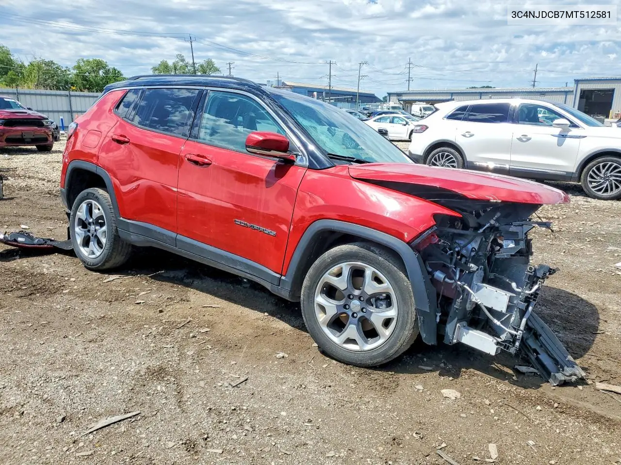 2021 Jeep Compass Limited VIN: 3C4NJDCB7MT512581 Lot: 57194976